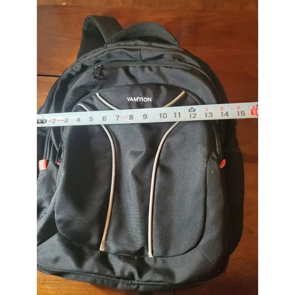 Yamtion Backpack Black Travel Laptop Bag Men Unisex School College Bookbag Used
